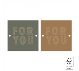 Label | For you dots - Green / cognac