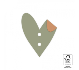 Label | Heart - old green / old orange