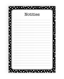 Notitieblok | Dots - zwart/wit