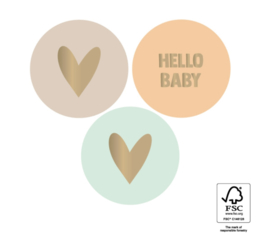Sticker | Hello baby - Peach