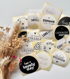 Stickerset | 20 stuks - zwart & wit