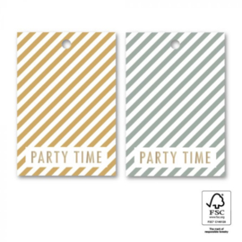 Label | Party stripes - orange / green