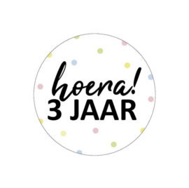 Sticker | Hoera 3 jaar