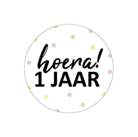 Sticker | Hoera 1 jaar