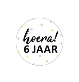 Sticker | Hoera 6 jaar