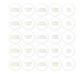 Stickers | Christmas wishes - wit/goud