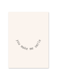 Kaart | You make me smile - beige