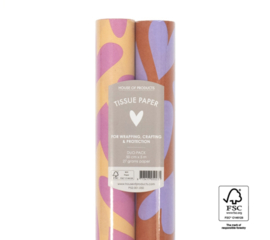 Vloeipapier | Big hearts - pink/lilac (duo pack)