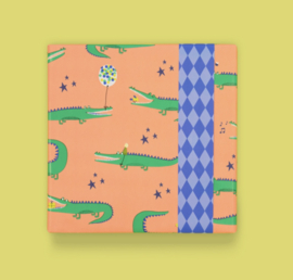 Crocodile | Salmon - Harlequin Blue