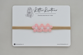 Haarband bloem Elin groot - licht roze