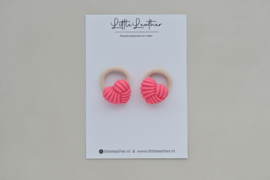 Haarelastiekjes Minne fushia - 2 stuks