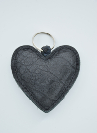 Sleutelhanger hart vintage black