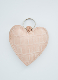 Sleutelhanger hart vintage pink