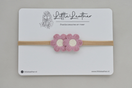 Haarband bloem Lena - oud roze