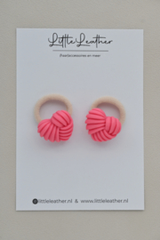 Haarelastiekjes Minne fushia - 2 stuks