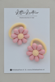 Haarelastiekjes Mae roze - 2 stuks