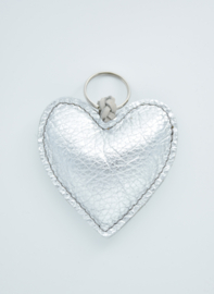 Sleutelhanger hart zilver