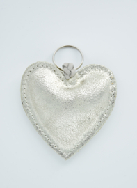 Sleutelhanger hart sparkly silver gold