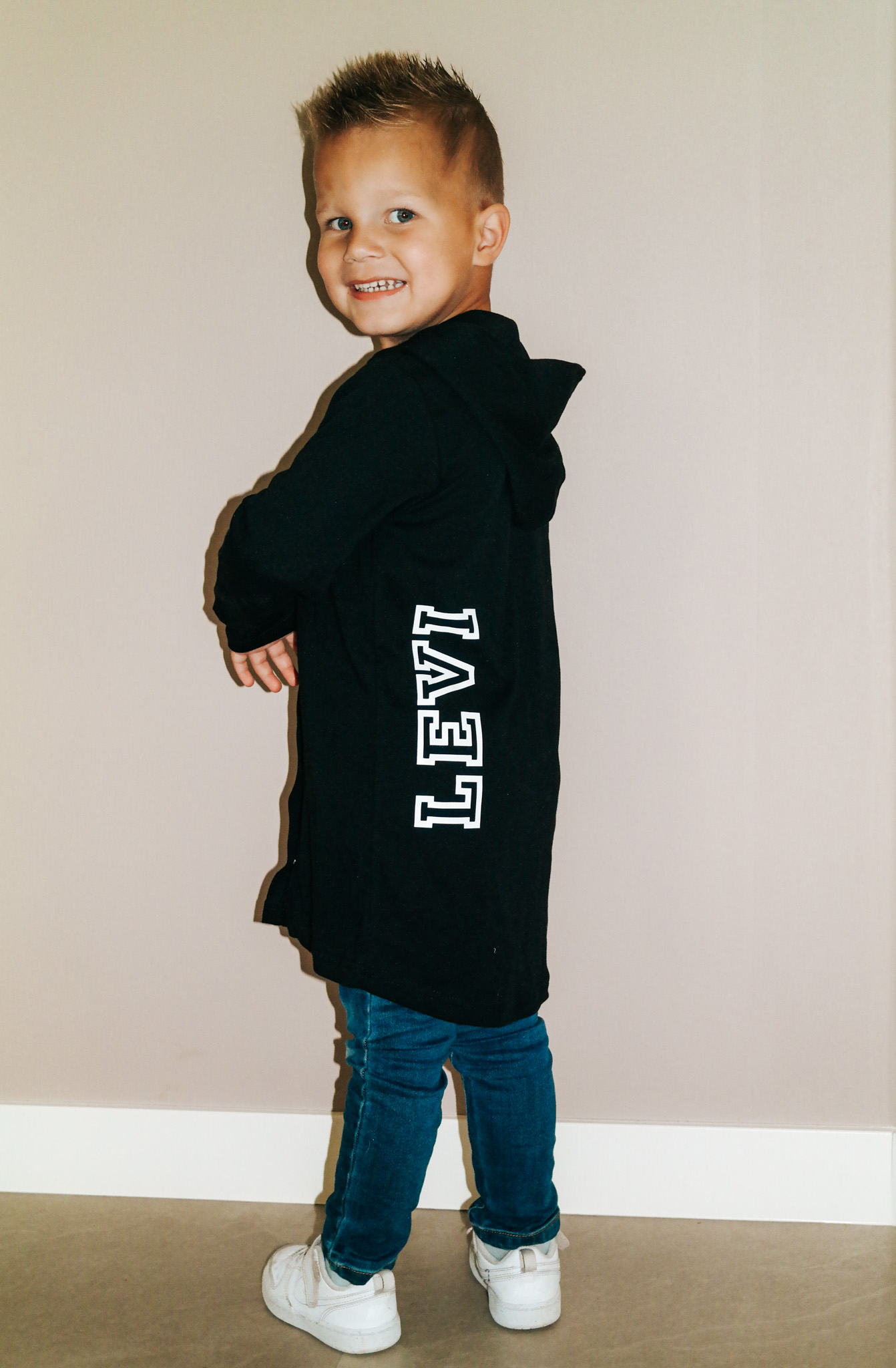 Capuchon vest met naam