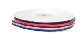 Lint | katoenlint 6 mm | rood/wit/blauw