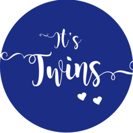 Geboorte sluitzegels | Tweeling | It's twins | marine blauw