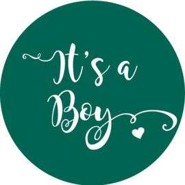 Geboorte sluitzegels | It's a boy | donker (emerald) groen