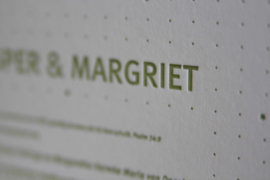 Trouwkaart | letterpress  | 11 x 17 cm | 1 kleur | 'Minimalistisch Casper & Margriet' vanaf