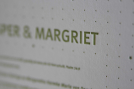 Trouwkaart | letterpress  | trouwstijl | 11 x 17 cm | 1 kleur | 'Minimalistisch Casper & Margriet' vanaf