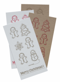 Kerstkaart | Cut & create ‘Merry christmas’ | 600 gram kraft | rood