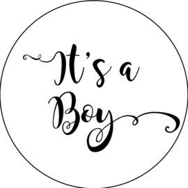 Geboorte sluitzegels | It's a boy | wit/zwart