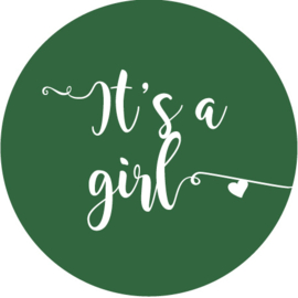 Geboorte sluitzegels | It's a girl | donker groen