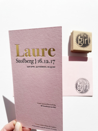 Geboortekaartje | letterpress  | 10 x 20 cm | Folie druk | 'Laure roze' vanaf