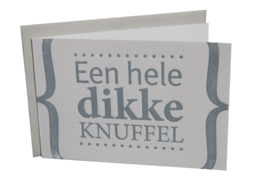 Kaart zomaar | Een hele dikke knuffel | zilver