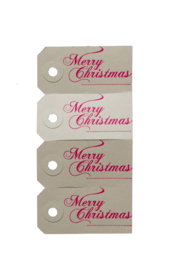 Kerstkaart en labels  | Set 'Kerst'  | rood/roze/brons