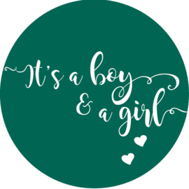 Geboorte sluitzegels | Tweeling | It’s a boy & girl | donker groen emerald