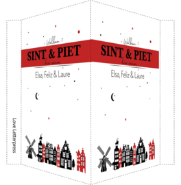 Set Sinterklaas | Raambord of poster met aftelkalender | goud/rood/zwart vanaf