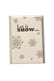 Kerstkaart  | Let is snow | 850 gram | goud/zwart