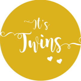 Geboorte sluitzegels | Tweeling | It's twins | okergeel