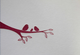 Geboortekaartje | letterpress  | 10 x 20 cm | 1 kleur | 'Vogels Emely' vanaf