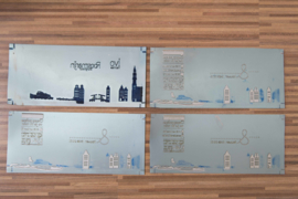 Trouwkaart | letterpress   |  8 x 20 cm | 2  kleuren  | 'Skyline Amsterdam +Ijburg' vanaf