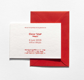 Geboortekaartje | letterpress  | 10 x 15cm | 2 drukgangen| ' Skyline Amsterdam ' vanaf