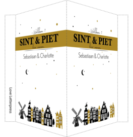 Set Sinterklaas | Raambord of poster met aftelkalender | goud/rood/zwart vanaf