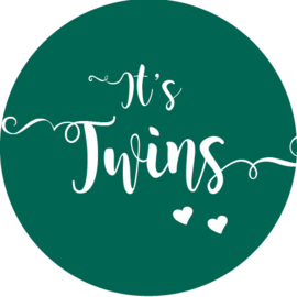 Geboorte sluitzegels | Tweeling | It's twins | donkergroen (emerald)