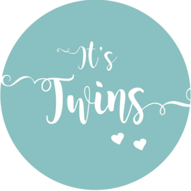 Geboorte sluitzegels | Tweeling | It's twins | petrol