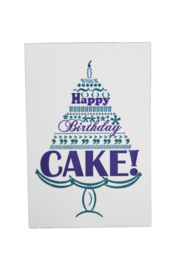 Verjaardagskaart | Happy birthday cake | marine/teal