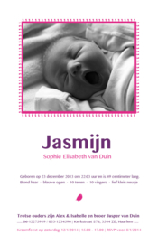 Geboortekaartje | letterpress  | 11 x 17 cm | 2 kleuren | 'Fotokaart letterpress' vanaf