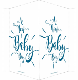 Geboortebord/ raambord | A newborn baby (handlettering) | blauw