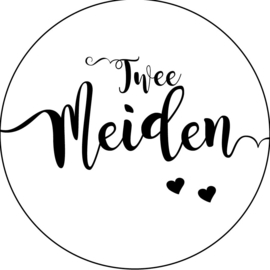 Geboorte sluitzegels | Tweeling | Twee meiden | wit/zwart