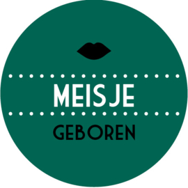 Geboorte sluitzegels | Lippen meisje | donkergroen emerald