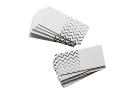 Kraamfeest/ Bruiloft | Kaartjes zigzag | set 20 stuks | wit